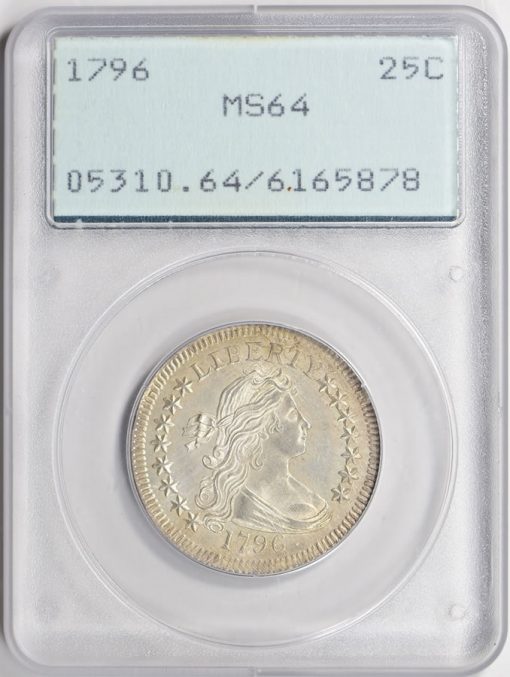 1796 Draped Bust Quarter PCGS MS-64 realized $303,750