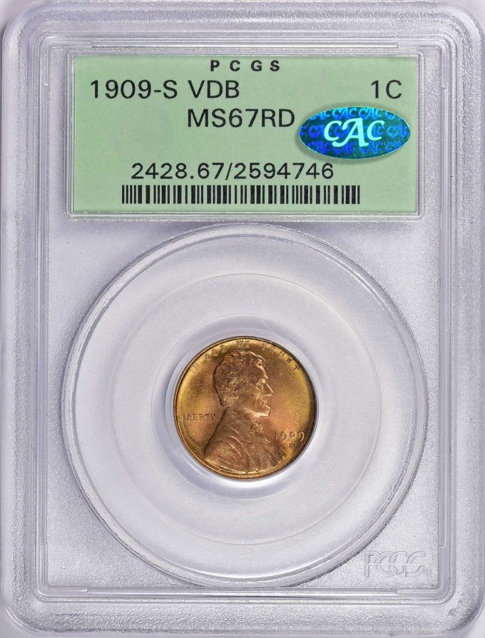 1909-S VDB PCGS MS-67 RD CAC