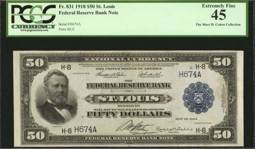 1918 $50 Federal Reserve Bank Note