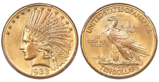 1933 Indian Eagle, MS65 PCGS