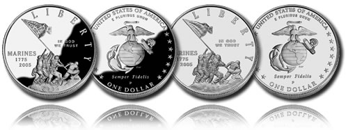 2005 Marine Corps 230th Anniversary Silver Dollar (Proof and Uncirculated)