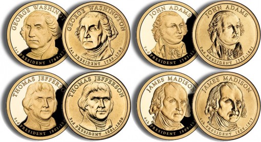 2007 Presidential $1 Coins (US Mint images)