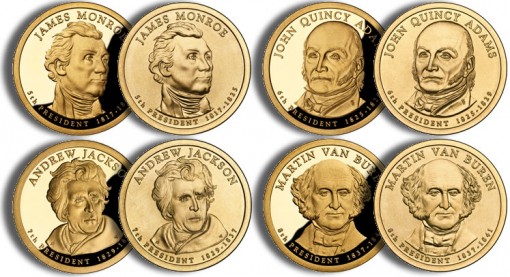 2008 Presidential $1 Coins (US Mint images)