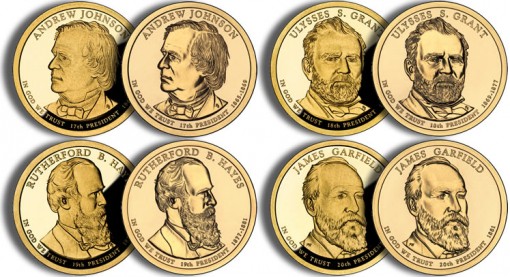 2011 Presidential $1 Coins (US Mint images)