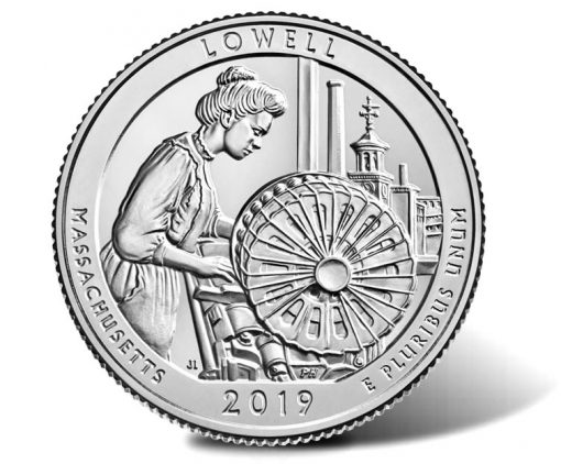 2019 Lowell National Historical Park Quarter - Reverse