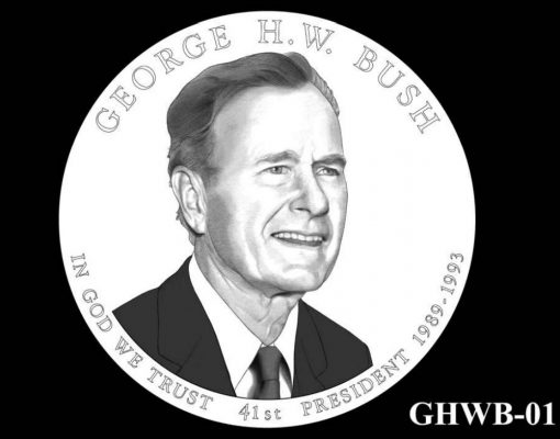 2020 George H.W. Bush Presidential $1 Coin Design Candidate GHWB-01
