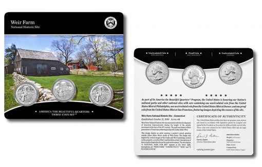 2020 Weir Farm National Historic Site Quarter Three-Coin Set