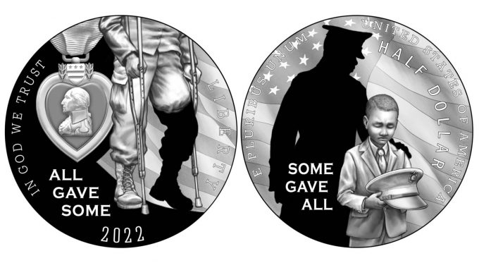 2022 National Purple Heart Hall of Honor Commemorative Half Dollar Designs