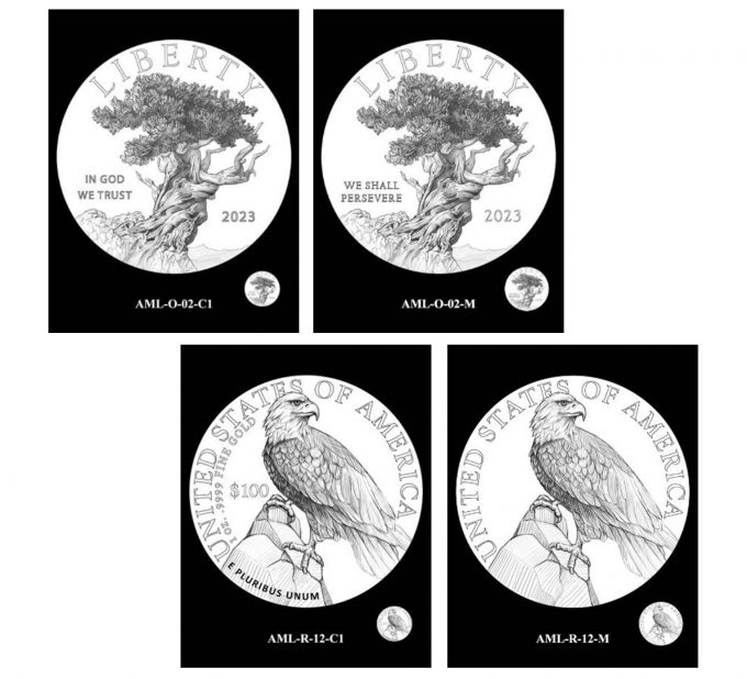 CCAC Recommended designs for 2023 American Liberty Gold Coin and Silver Medal