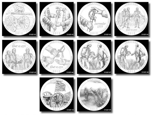 Design candidates for Saratoga National Historical Park Quarter