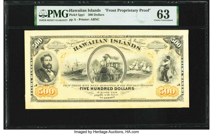 Hawaii Kingdom Of Hawaii, Department of Finance 500 Dollar