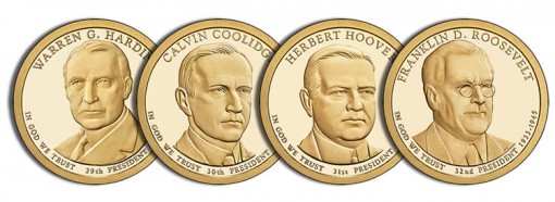 Images of Proof 2014 Presidential $1 Coins