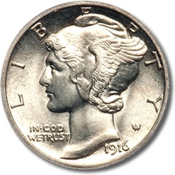 Palladium Eagle has Mercury Dime Obverse