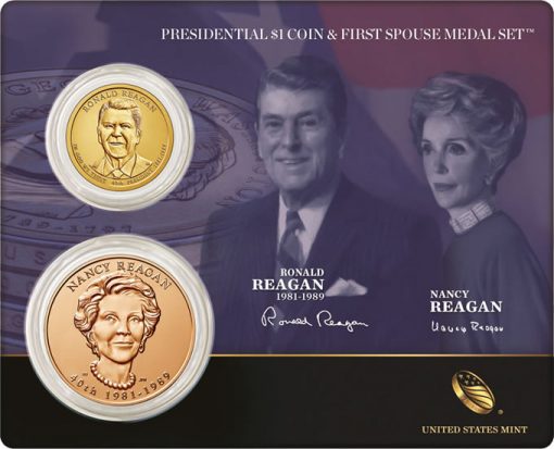 Reagan Presidential $1 Coin and First Spouse Medal Set