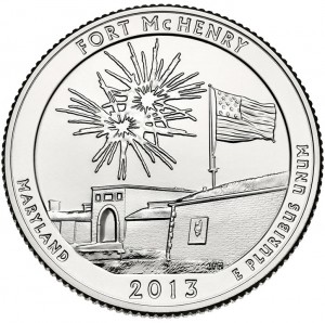 Reverse of 2013 Fort McHenry National Monument and Historic Shrine Quarter