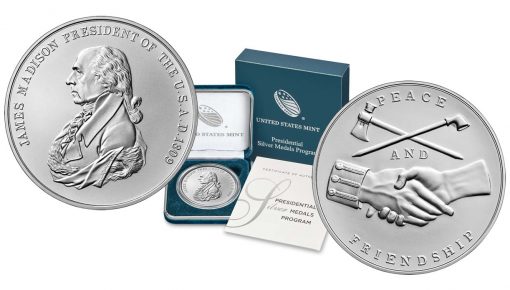 U.S. Mint images James Madison Presidential Silver Medal